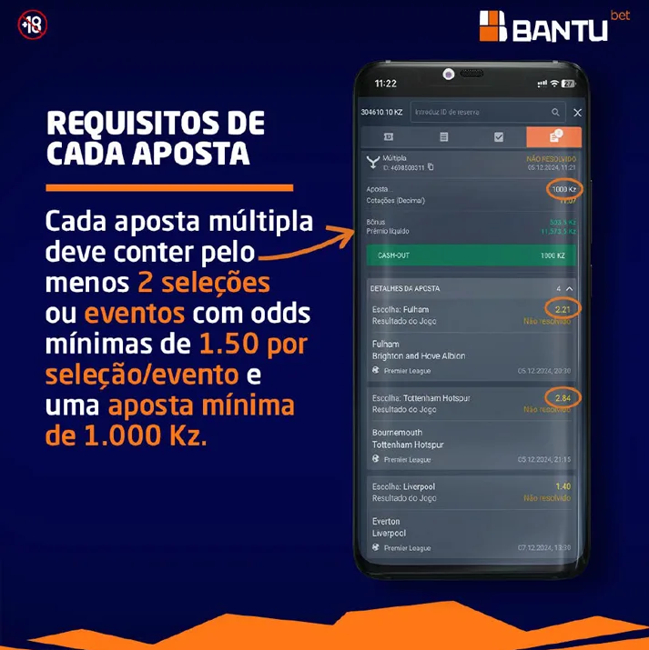 Promoção Ganha 4+1 na Bantu Bet como funciona? 3 requisitos de cada aposta